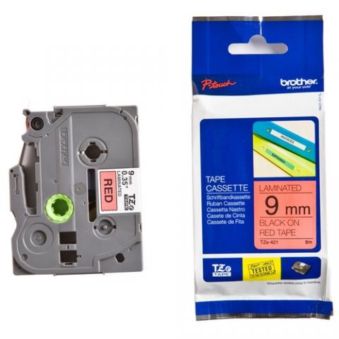 CINTA de ROTULAR BROTHER LAMINADA 8m  9mm NEGRO so