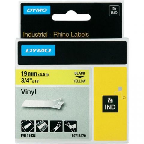 CINTA de ROTULAR DYMO RHINO ID1 VINILO 5,5m 19mm N