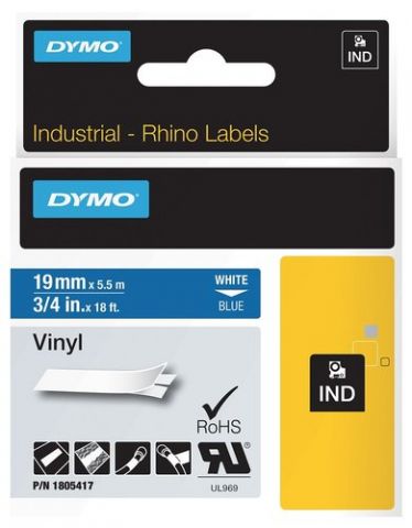 CINTA de ROTULAR DYMO RHINO ID1 VINILO 5,5m 19mm B
