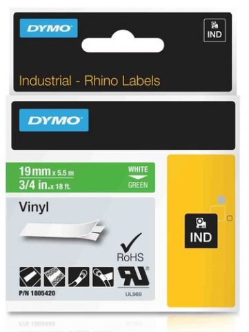 CINTA de ROTULAR DYMO RHINO ID1 VINILO 5,5m 19mm B
