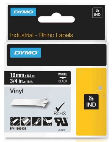 CINTA de ROTULAR DYMO RHINO ID1 VINILO 5,5m 19mm B