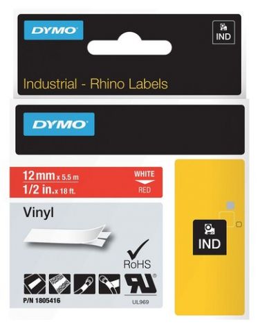 CINTA de ROTULAR DYMO RHINO ID1 VINILO 5,5m 12mm B