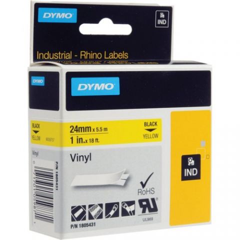 CINTA de ROTULAR DYMO RHINO ID1 VINILO 5,5m 24mm N