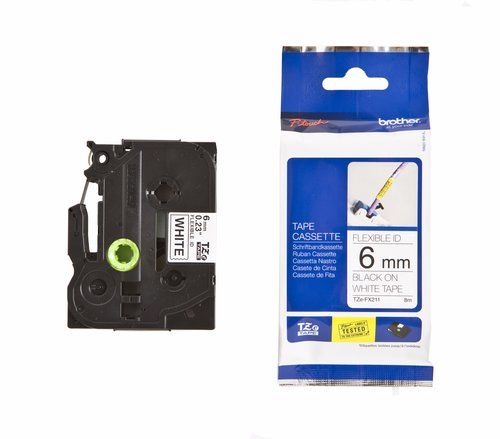 CINTA de ROTULAR BROTHER LAMINADA FLEXIBLE 8m  6mm