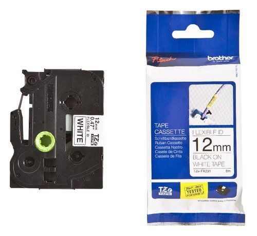 CINTA de ROTULAR BROTHER LAMINADA FLEXIBLE 8m 12mm
