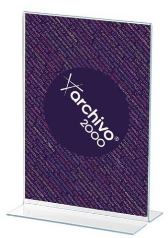 EXPOSITOR SOBREMESA EN FORMA DE T 1/3 A4 VERTICAL