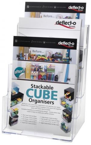 PORTAFOLLETOS SOBREMESA DEFLECT-O A4 VERTICAL 3 CO