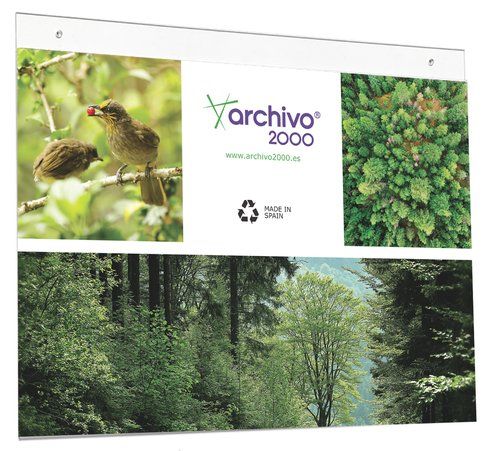 EXPOSITOR MURAL A3 HORIZONTAL CRISTAL CON TALADROS