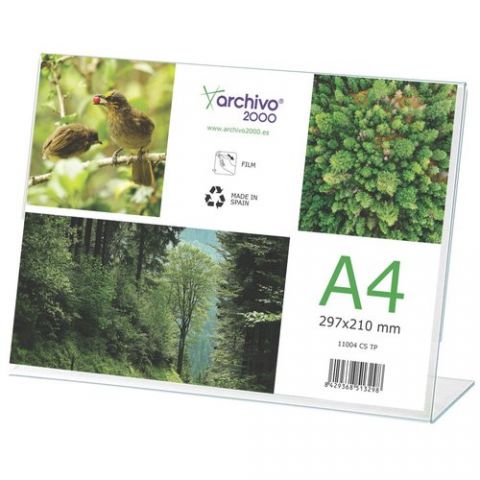 EXPOSITOR SOBREMESA EN FORMA DE L A4 HORIZONTAL CR