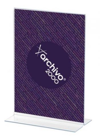 EXPOSITOR SOBREMESA EN FORMA DE T A3 VERTICAL CRIS