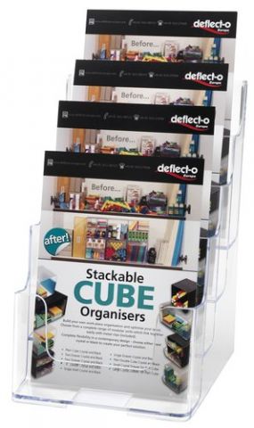 PORTAFOLLETOS SOBREMESA DEFLECT-O A5 VERTICAL 4 CO