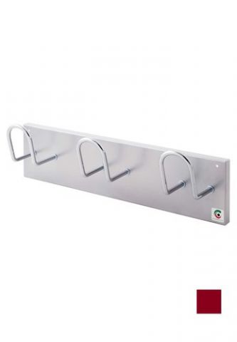 PERCHERO PARED CLINDRO H-13 3 COLGADORES BURDEOS