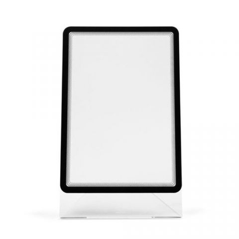 EXPOSITOR SOBREMESA TARIFOLD EN FORMA DE L A4 MAGN