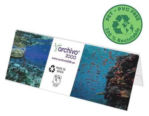 PORTA-NOMBRES SOBREMESA A.2000 A6 PVC TRANSPARENTE