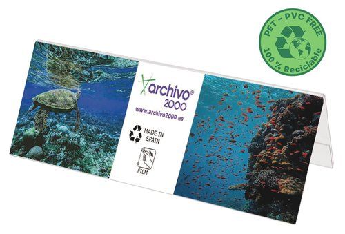 PORTA-NOMBRES SOBREMESA A.2000 A5 PVC TRANSPARENTE