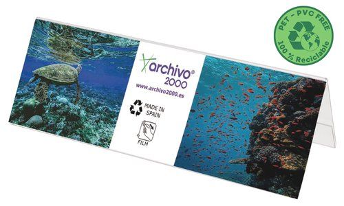 PORTA-NOMBRES SOBREMESA A.2000 A4 PVC TRANSPARENTE