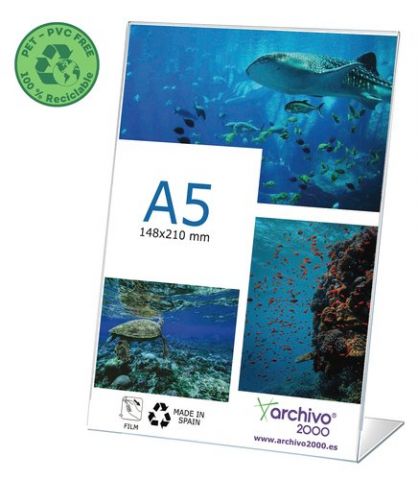 EXPOSITOR SOBREMESA A.2000 EN FORMA DE L A5 VERTIC