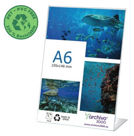 EXPOSITOR SOBREMESA A.2000 EN FORMA DE L A6 VERTIC