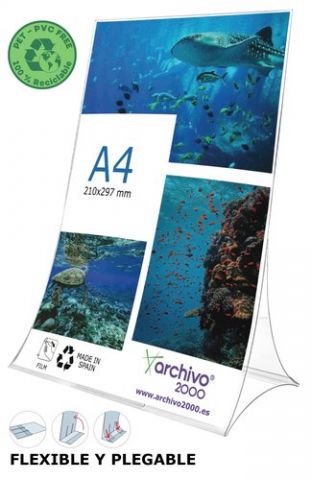 EXPOSITOR SOBREMESA A.2000 EN FORMA DE L A4 VERTIC
