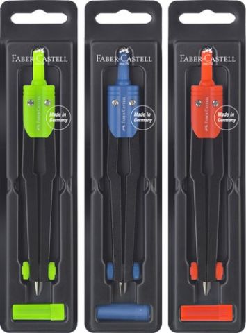 COMPAS FABER-CASTELL ESCOLAR COLORES SURTIDOS (3 c