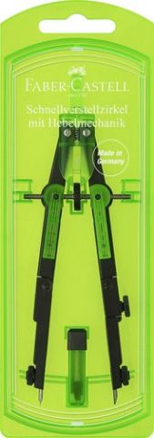 COMPAS FABER-CASTELL MECANISMO PALANCA VERDE NEON