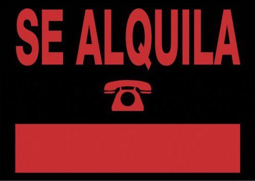 CARTEL ANUNCIO PVC 70x50 SE ALQUILA