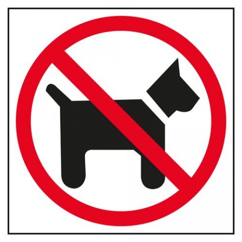 CARTEL ADHESIVO APLI 114X114 PROHIBIDO PERROS