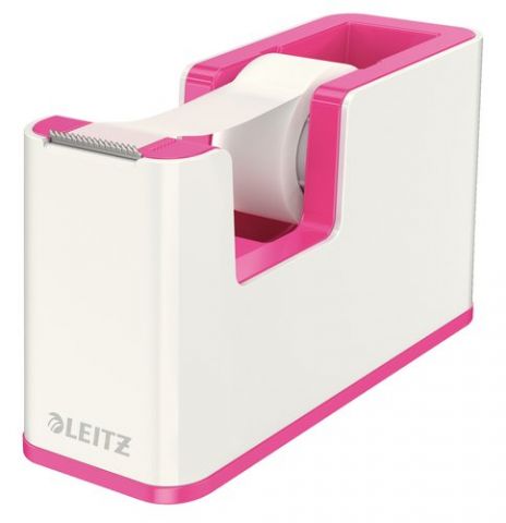 PORTARROLLOS LEITZ WOW DUALC/CINTA FUCSIA y BLANCO