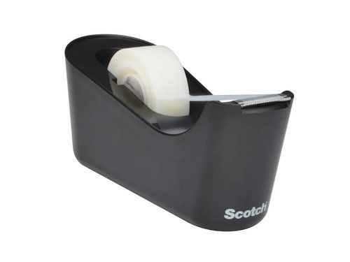 PORTARROLLOS SCOTCH C18 NEGRO + 1 ROLLO  MAGIC 19x