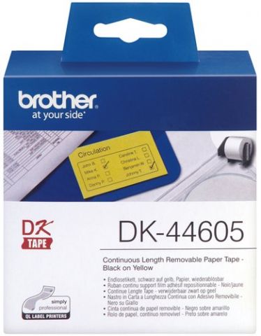 ETIQUETAS BROTHER CONTINUA PAPEL AMARILLO REMOVIBL