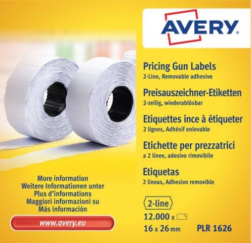 ETIQUETAS de PRECIOS AVERY ADH.REMOVIBLE 26x16 mm