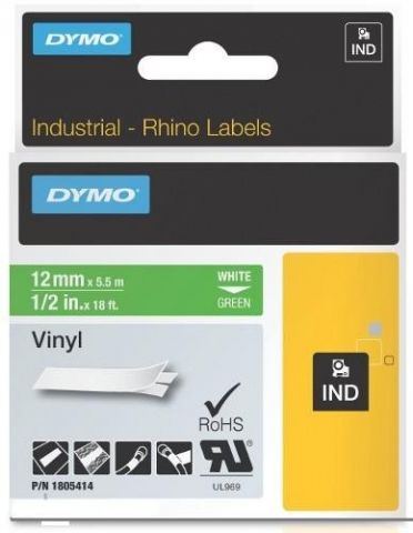 CINTA de ROTULAR DYMO RHINO ID1 VINILO 5,5m 12mm B