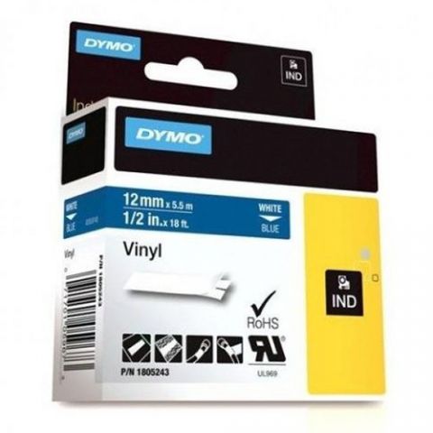 CINTA de ROTULAR DYMO RHINO ID1 VINILO 5,5m 12mm B