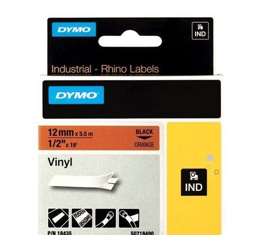 CINTA de ROTULAR DYMO RHINO ID1 VINILO 5,5m 12mm N