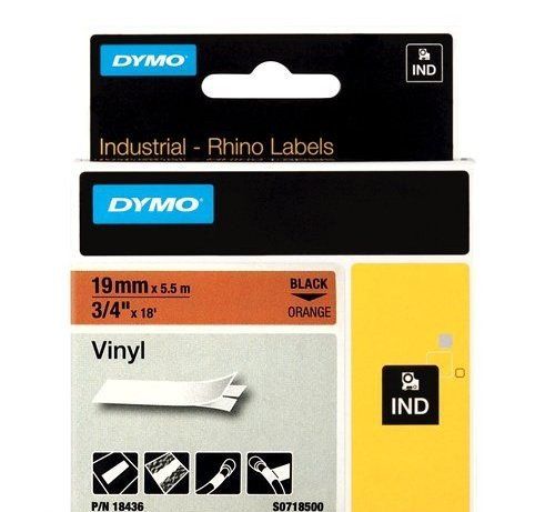 CINTA de ROTULAR DYMO RHINO ID1 VINILO 5,5m 19mm N