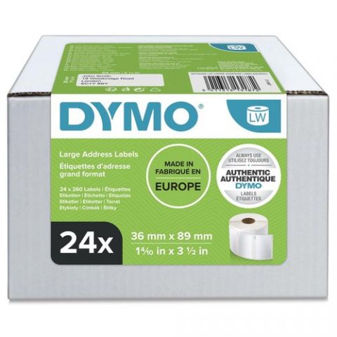 ETIQUETAS DYMO LABEL WRITER  36x89 mm ROLLO 260 ud