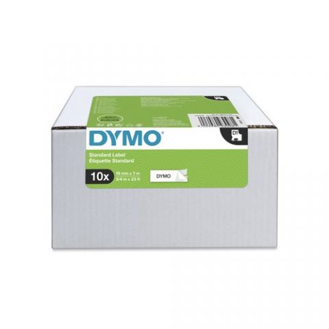 CINTA de ROTULAR DYMO LM D1 7m 19mm NEGRO sobre BL