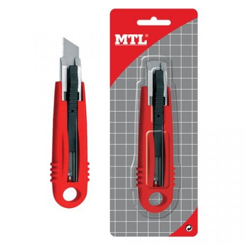 CUTER MTL de SEGURIDAD 18 mm. RETRACTIL con GUIA M