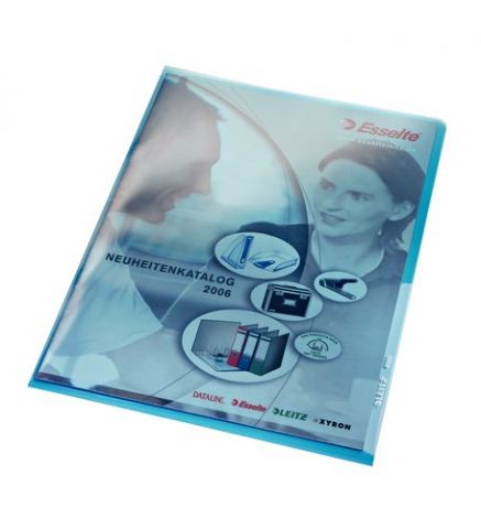 DOSIER ANGULO RECTO LEITZ PVC 150µ A4 AZUL PAQUETE