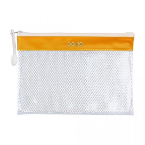 DOSIER SOBRE DOHE CREMALLERA A5 PVC BLANCO/AMARILL