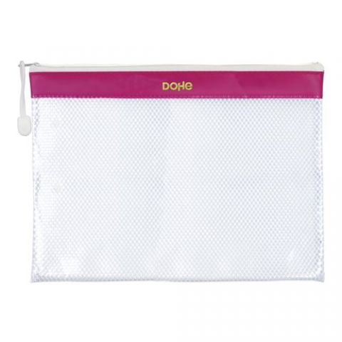 DOSIER SOBRE DOHE CREMALLERA A4 PVC ROSA