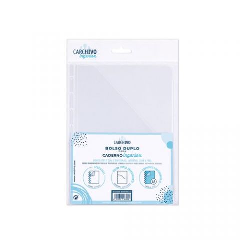 DOSIER con DOBLE BOLSA CARCHIVO INGENIOX PP A5 TRA