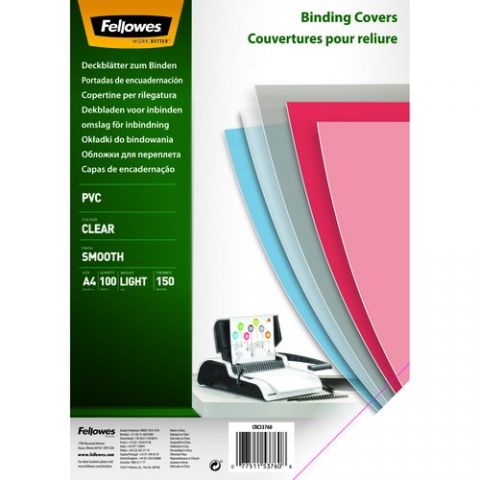 TAPA de ENCUADERNAR FELLOWES A4 0,15 mm PVC CRISTA