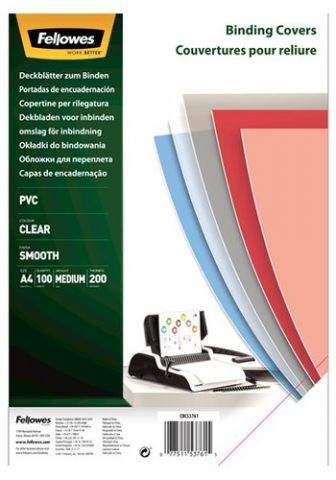 TAPA de ENCUADERNAR FELLOWES A4 0,20 mm PVC CRISTA