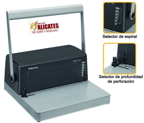 ENCUADERNADORA ESPIRAL FELLOWES paso 5:1 METAL  10