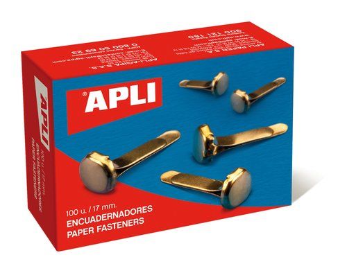 ENCUADERNADOR APLI latonado Nº3 (17 mm) CAJA de 10