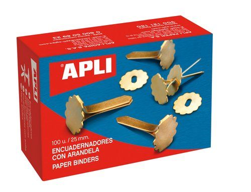 ENCUADERNADOR APLI latonado Nº5 (25 mm) CAJA de 10