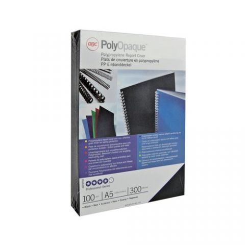 TAPA de ENCUADERNAR GBC A4 0,3 mm PP op.NEGRO (POL