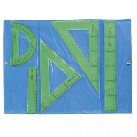 EQUIPO de DIBUJO SAFTA VERDE CON BROCHE