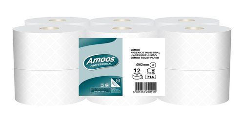 PAPEL HIGIENICO AMOOS PROFESSIONAL JUMBO 2 CAPAS 7